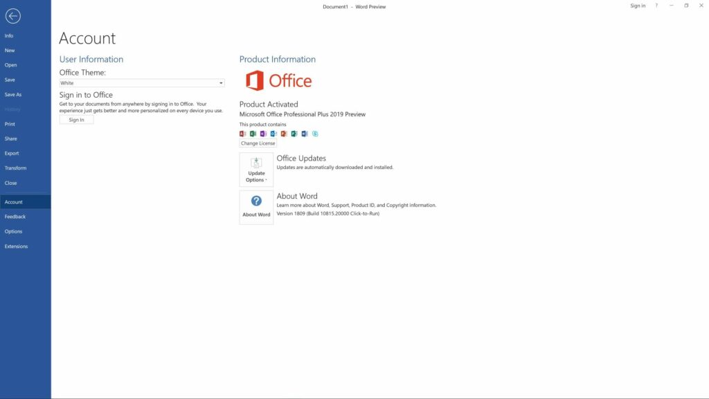 Microsoft Office 19 Activated