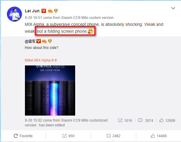 Xiaomi Mi Mix alpha