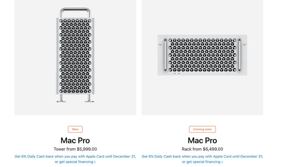 Mac Pro Tower and Rac Variant