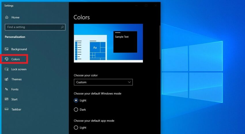 How to enable-combine mixed (Light and Dark theme) on Windows 10