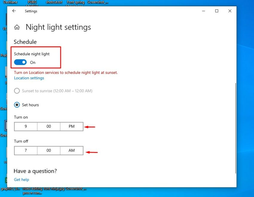 How to enable Blue Light Filter/ Night Mode in Windows 10?