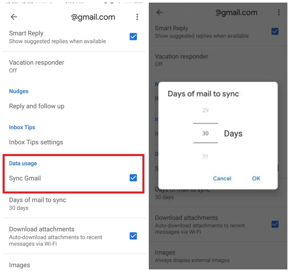 gmail offline data sync on android-ios