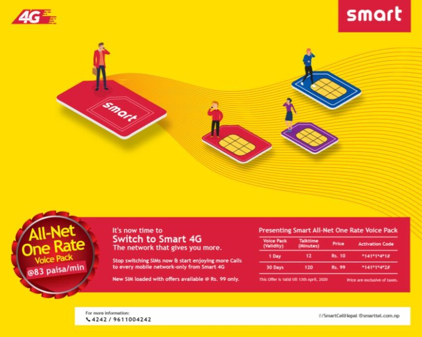 smart cell All-Net One Rate Voice Pack’ offer