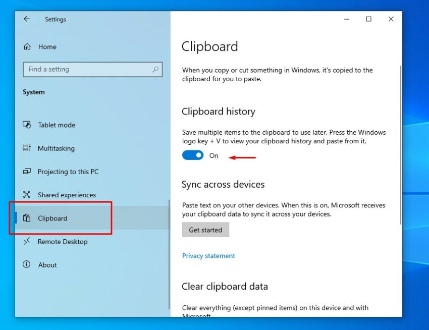 How to enable or disable Windows 10 Clipboard History