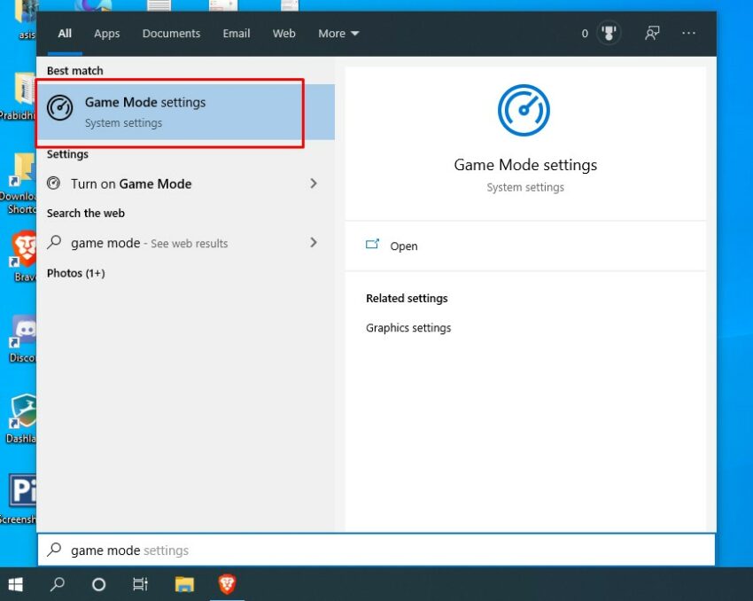 Enable Windows 10 Game Mode for smooth gameplay