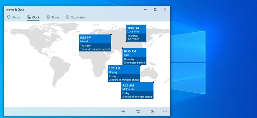 How to add multiple time zone in Windows 10