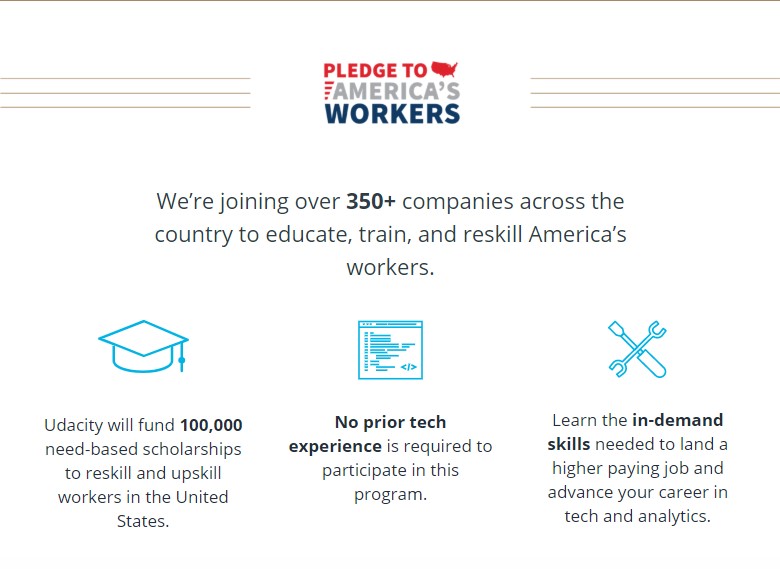 udacity pledge to america's workers
