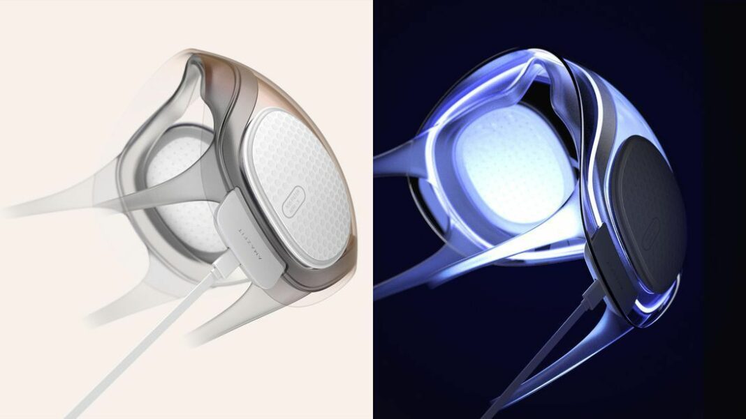 Hi-tech self-disinfecting mask that unlocks your phone with Face ID in